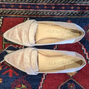Sole Society Pink Velvet Loafers